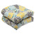 Set of 2 Yellow, Blue and Gray Flor Grande Decorative Outdoor Patio Wicker Chair Seat Cushions 19"