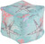 18" Sky Blue, Coral Pink and Ivory Aquatic Sea Life Square Outdoor Patio Pouf Ottoman