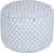 20" Ash Gray and Ivory Simply Polka Dot Round Outdoor Patio Pouf Ottoman