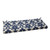 45" Navy Blue and White Victorian Floral Outdoor Patio Bench Cushion with Ties
