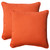 Solid Outdoor Patio Square Corded Throw Pillows - 18.5" - Orange - Set of 2