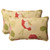 Set of 2 Brown Solarium Bashful Blossom Outdoor Corded Rectangle Throw Pillows 18.5"