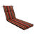 72.5" Red and Brown Floral and Striped Reversible Outdoor Patio Furniture High Back Chair Cushion