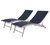 2 Piece Blue Aluminium Outdoor Patio Lounge Chair Set 71"