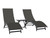 3 Piece Black Aluminium Folding Table and Reclining Chairs Set 69"
