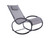 48" Gray Outdoor Aluminum Rocking Lounge Chair with a Pillow