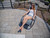 48" Gray Outdoor Aluminum Rocking Lounge Chair with a Pillow