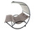 75" Brown Two Person Patio Rocker Outdoor Lounge Chair with Aluminum Frame