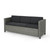 76.75" Black and Gray Contemporary Outdoor Patio Sofa with Cushions