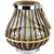 9.25" Rustic Chic Pear Shaped Rattan Candle Holder Lantern with Jute Handle
