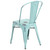 33.5" Green and Blue Rustic Contemporary Outdoor Furniture Patio Stackable Chair
