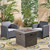 3pc Gray 2 Seater Outdoor Patio Chat Set with Fire Pit 32"