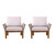 Set of 2 Pink and Brown Brendina Outdoor Armchair with Cushions, 36.5"
