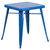 29'' Blue Solid Square Outdoor Cafe Bar Table