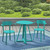 3-Piece Matte Teal Blue Finish Outdoor Furniture Patio Bistro Set