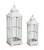 Set of 2 Distressed Finish Candle Lantern with Door 33"