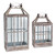 Set of 2 Distressed Finish Vintage Style Candle Lanterns 31.5"