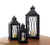 Elegant Set of 3 Country Bistro Black Pagoda Style Roof Pillar Candle Lanterns 24"