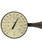 12" Beige, Black, and Brown Large Dial Thermometer with Black Dial in Satin Nickel Finish