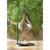 Teardrop Candle Oil Warmer with Stand - 7.5" - Black and Green