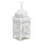 10.75" White Traditional Scrollwork Candle Lantern with Handle