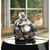 Happy Sitting Buddha Statue - 5.75" - Black and Silver