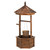 22.5" Brown Rustic Outdoor Wishing Well Plant Stand