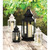 Floral Cutouts Victorian Style Candle Lantern - 8" - White and Clear