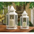 Floral Cutouts Victorian Style Candle Lantern - 8" - White and Clear