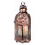 8.25" Brown and Silver Moroccan Outdoor Candle Lantern