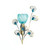 11.25" Elegant Blue and Gold Peacock Blossom Candle Wall Sconce for Stunning Decor