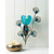 11.25" Blue and Gold Peacock Blossom Single Candle Wall Sconce