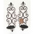 Fleur-De-Lis Candle Wall Sconces - 15.75" - Black - Set of 2