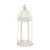 19.5" Vintage White Distressed Candle Lantern for a Graceful and Warm Ambiance