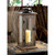 Wooden Candle Lantern - 15.75" - Brown and Black