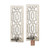 Set of 2 Ivory and Black Contemporary Candle Wall Sconces 19.75"