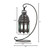 12" Black and Clear Contemporary Candle Lantern with Curled Stand