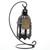 Moroccan Style Candle Lantern with Stand - 13" - Black and Clear