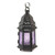 Elegant 8.5" Black & Purple Etched Moroccan Hanging Candle Lantern - Perfect Home Décor Gift