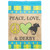 Embroidered Peace, Love & Derby Double Applique Outdoor Garden Flag - 18" x 13"