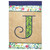 Beige and Green Double Applique Monogram J Outdoor Garden Flag 18" x 13"
