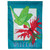 Green and Red Hummingbird Welcome Outdoor Garden Flag 18" x 13"