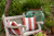 16" x 16" Orange and White Bold Stripe Outdoor Throw Pillow