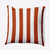 16" x 16" Orange and White Rugby Stripe Outdoor Throw Pillow