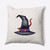 16" x 16" White and Black Cat Behind The Hat Outdoor Throw Pillow