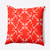 16" x 16" Orange and White Anchors Up Outdoor Throw Pillow