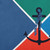 14" x 20" Blue and Green Anchor Flag Rectangular Outdoor Throw Pillow