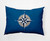 14" x 20" Blue and White Compass Nautical Outdoor Throw Pillow
