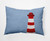 14" x 20" Blue and Red Light House Rectangular Outdoor Throw Pillow