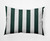 14" x 20" Green and White Rugby Stripe Outdoor Throw Pillow